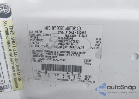 2006 Ford Expedition Xlt/Xlt Sport из США, поврежденный, VIN 1FMPU15516LA07197